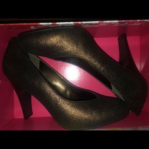 Metallic Bronze Heels (Never Worn)